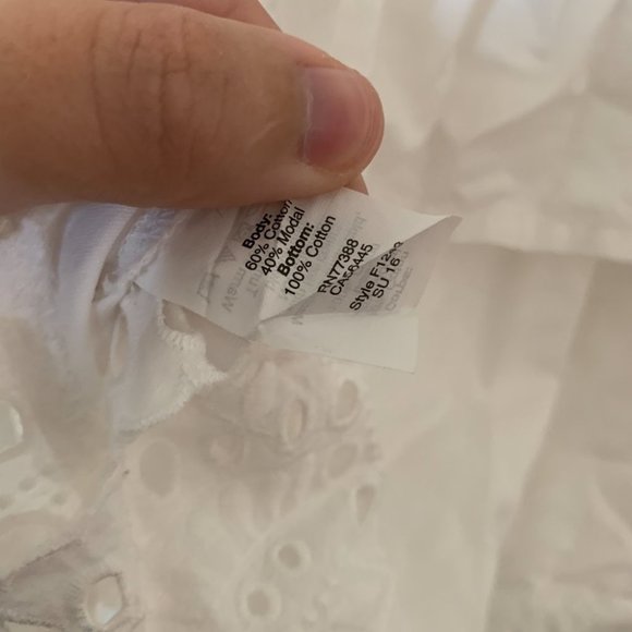 Madewell White Balcony Eyelet Ruffle Cold Shoulder Blouse - Picture 7 of 7